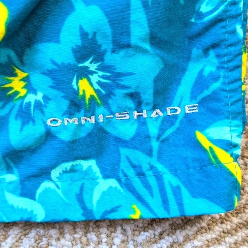 Columbia Men's Omnishade Lined Drawstring Swim Trunks Quick Dry Floral M - Picture 3 of 7
